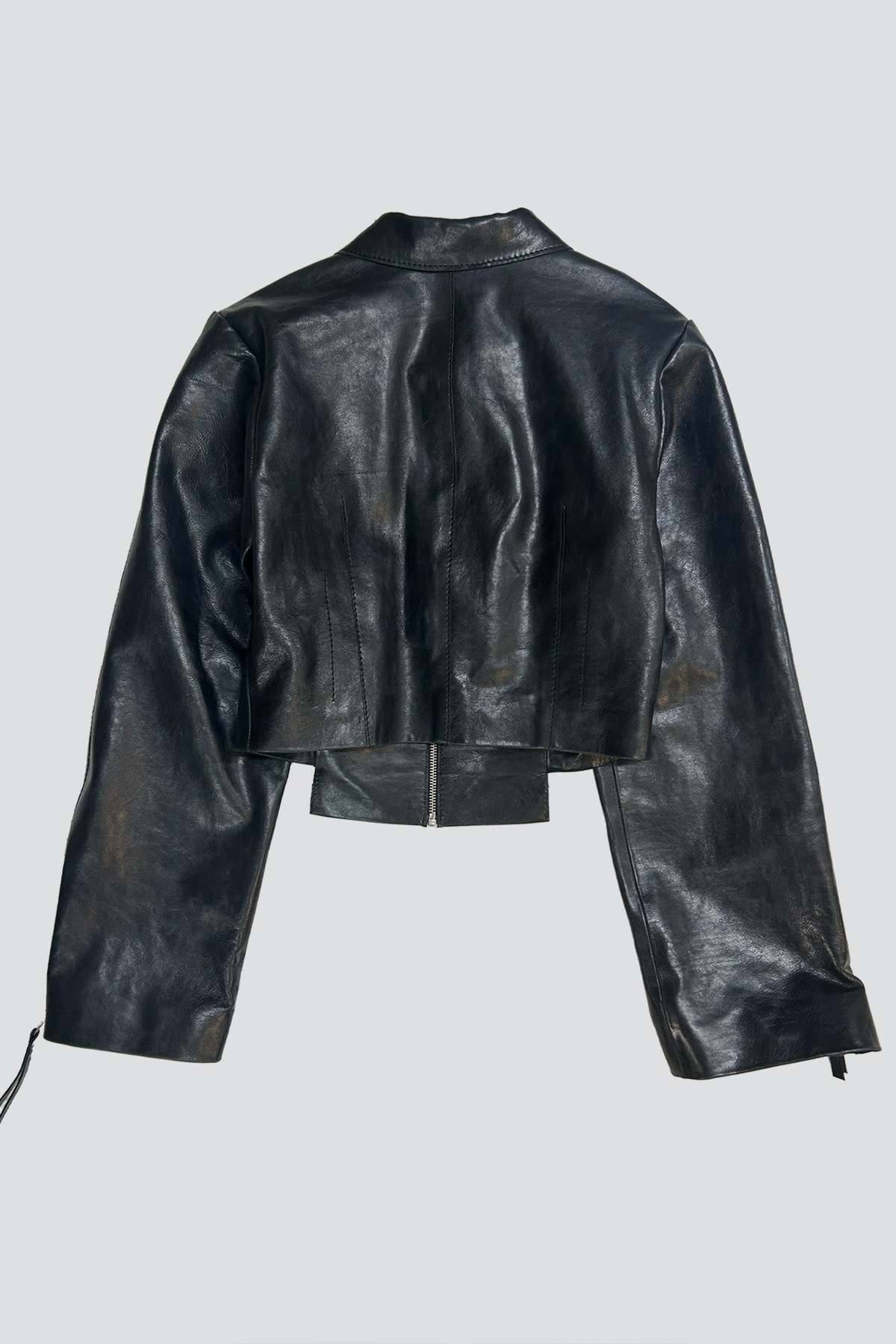 Jovana Markovic Black Kamen Leather Jacket - Image 6 of 8