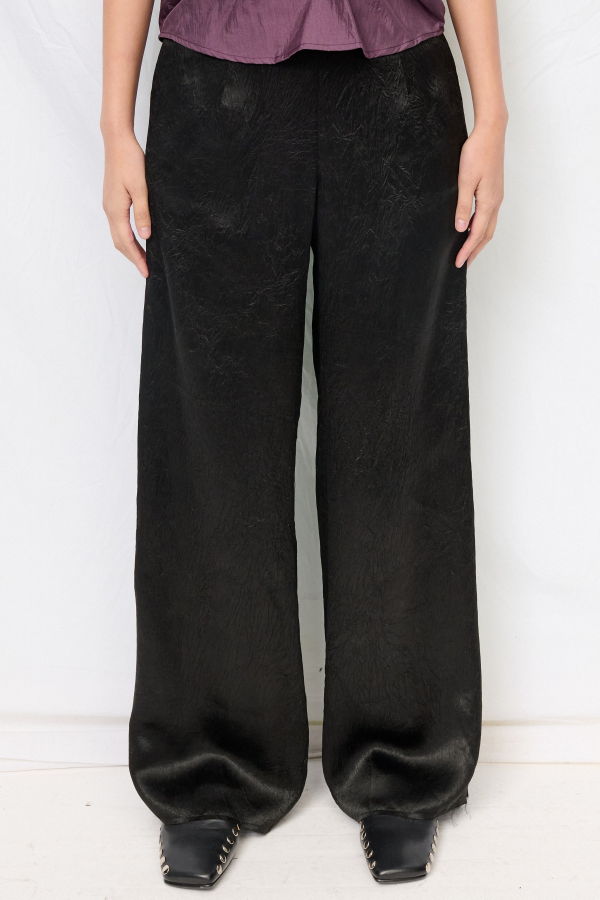 Assembly Black Wrinkled Acetate Clean Pant