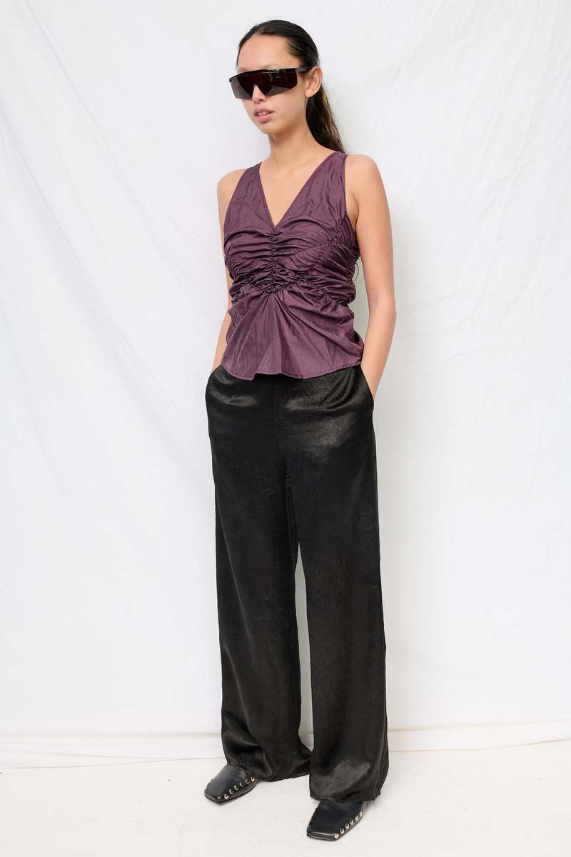 Assembly Black Wrinkled Acetate Clean Pant