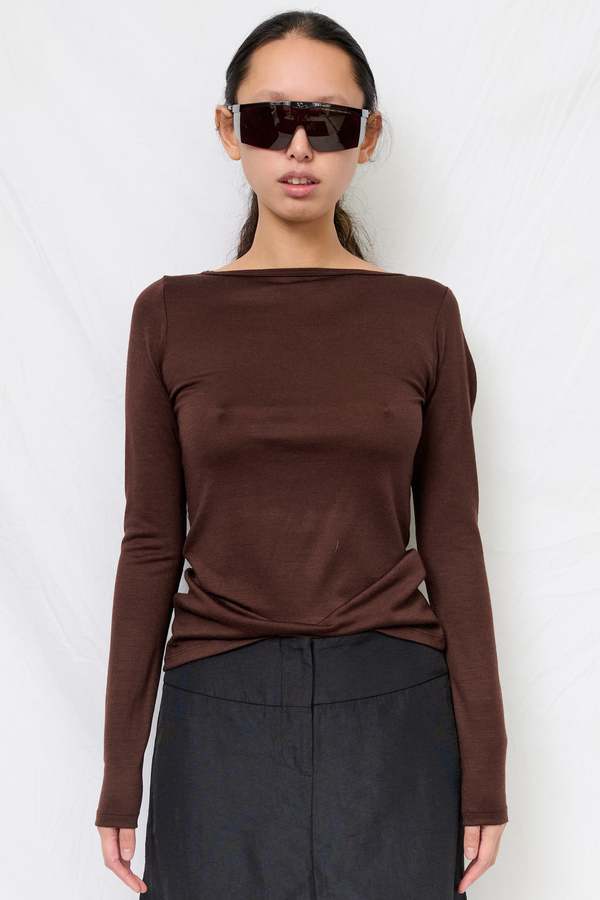 Permanent Vacation Brown Connection Wool Top Permanent Vacation Brown Connection Wool Top