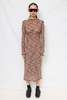 Assembly Brown Variegated Knit Long Sleeve Mockneck Dress - Thumbnail 1