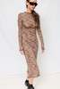Assembly Brown Variegated Knit Long Sleeve Mockneck Dress - Thumbnail 2