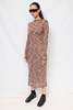 Assembly Brown Variegated Knit Long Sleeve Mockneck Dress - Thumbnail 4