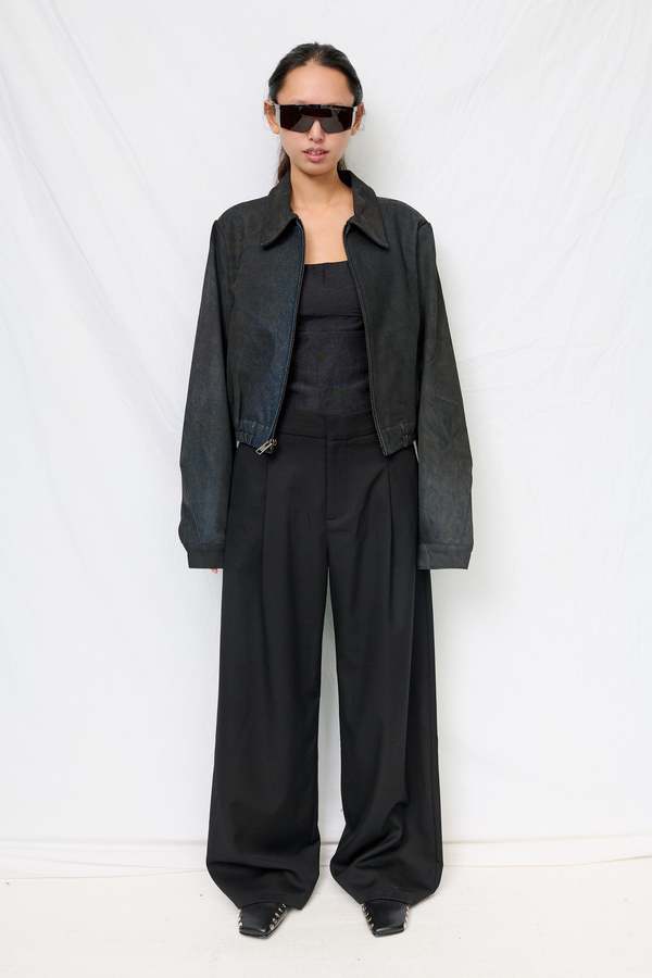 Assembly Dirty Indigo Denim Shrunken Zip Jacket Assembly Dirty Indigo Denim Shrunken Zip Jacket