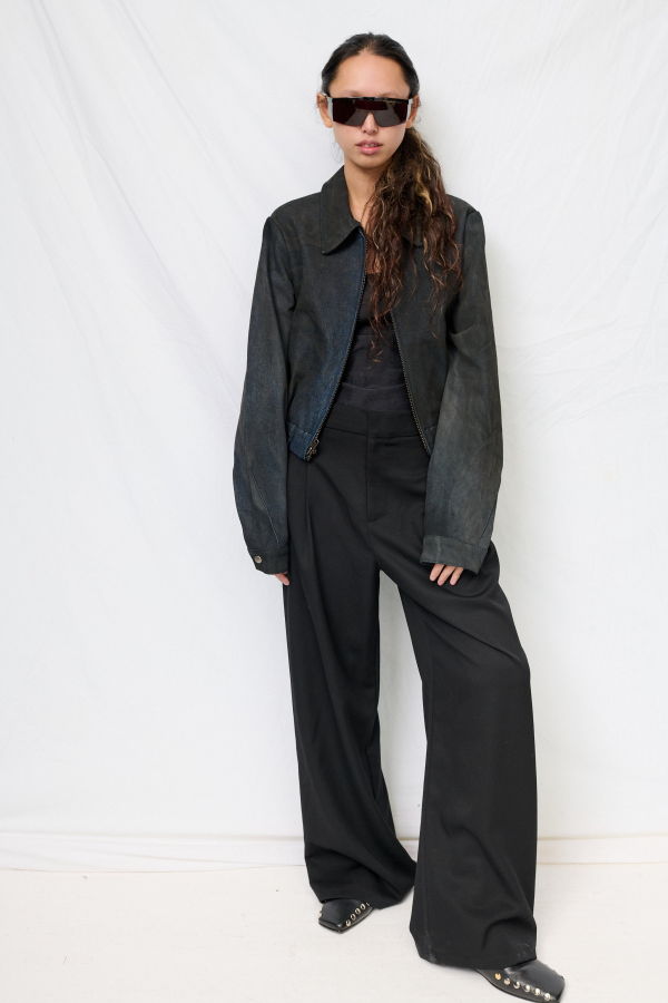 Assembly Dirty Indigo Denim Shrunken Zip Jacket