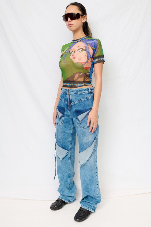 Ottolinger Julien Ceccaldi Print Mesh T-Shirt