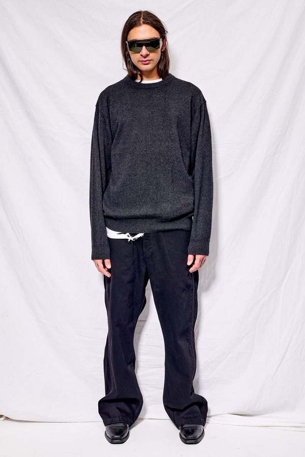 Batoner Melange Black Innocent Cashmere Crewneck | Garmentory