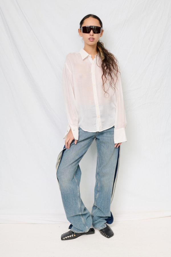 Adyela White Silk Arc Shirt