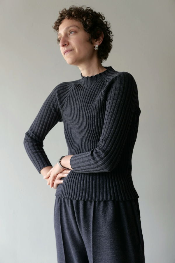 CANCELLATO Uniform Ribbed Pullover - Stone