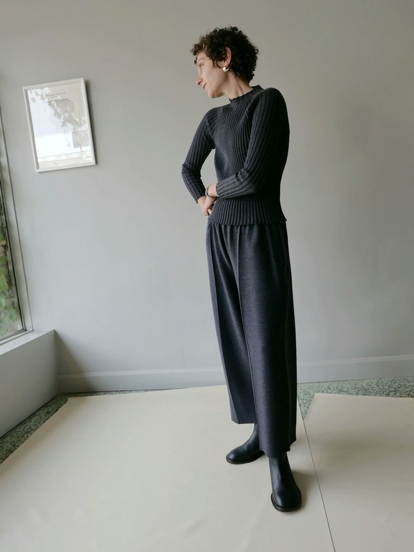 CANCELLATO Uniform Ribbed Pullover - Stone