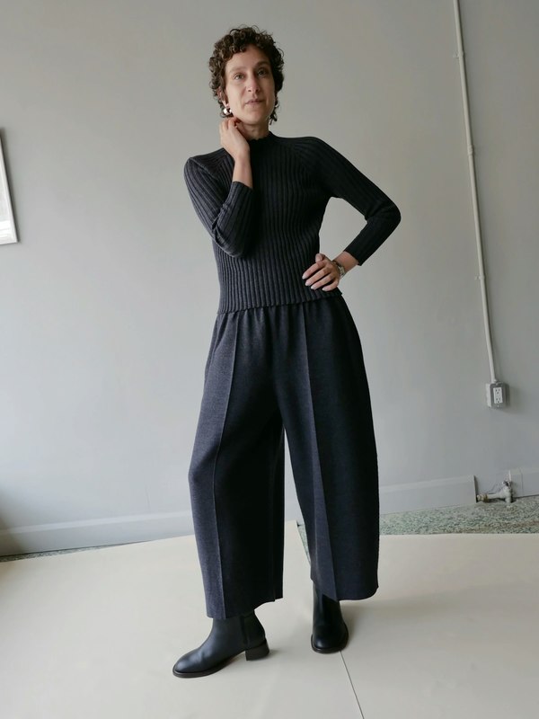 CANCELLATO Uniform Ribbed Pullover - Stone