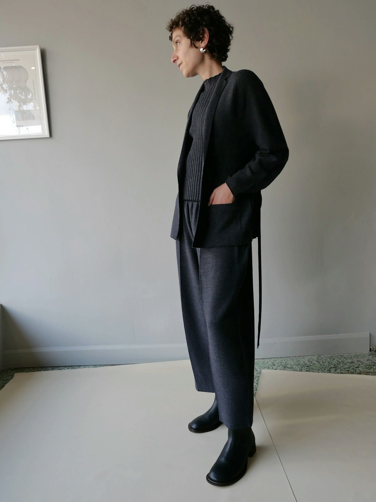 CANCELLATO UNIFORM Classic Single Breasted Jacket - Stone - Image 3 of 4