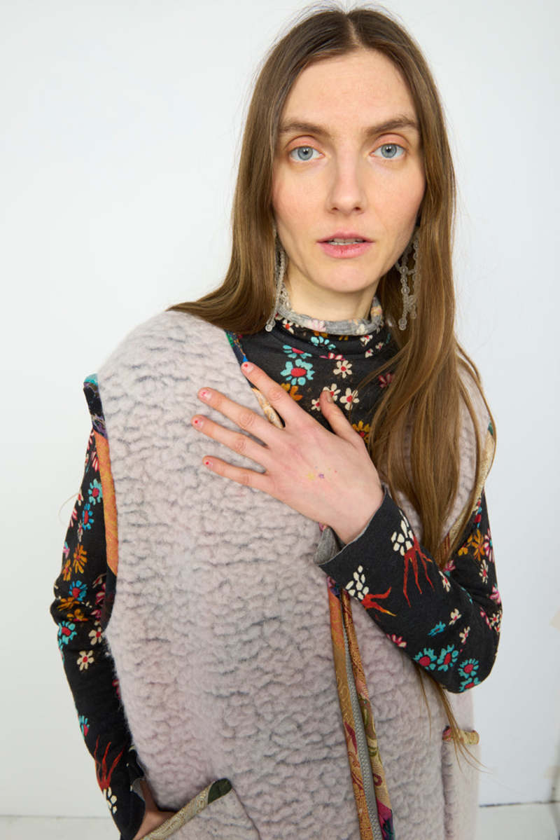 Anntian Wool Jersey Rolli Top - Print 3B