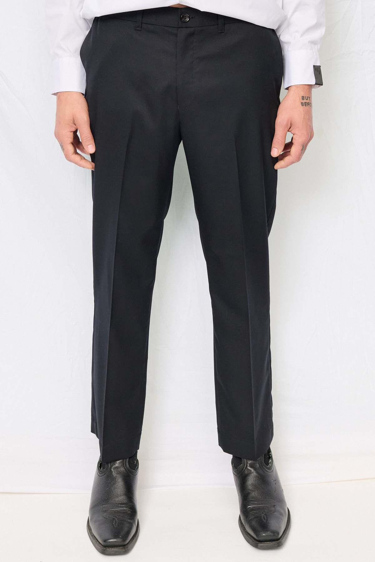 n-hoolywood Black Tapered Pants - Image 1 of 7