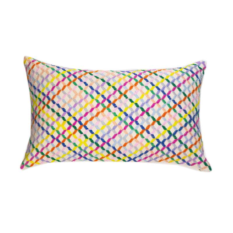 Archive New York Cotzal Paneled Square Pillow - Rainbow