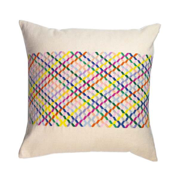 Archive New York Cotzal Paneled Square Pillow - Rainbow