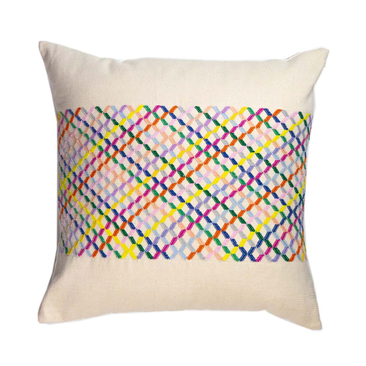 Archive New York Cotzal Paneled Square Pillow - Rainbow - Image 5 of 18