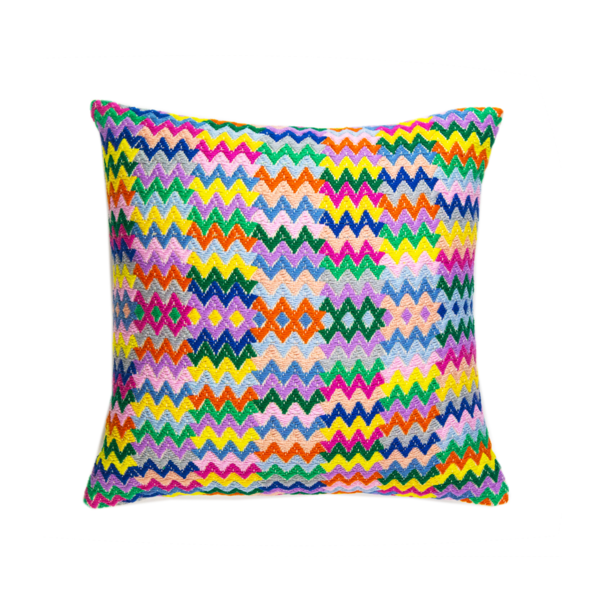 Archive New York Cotzal Paneled Square Pillow - Rainbow