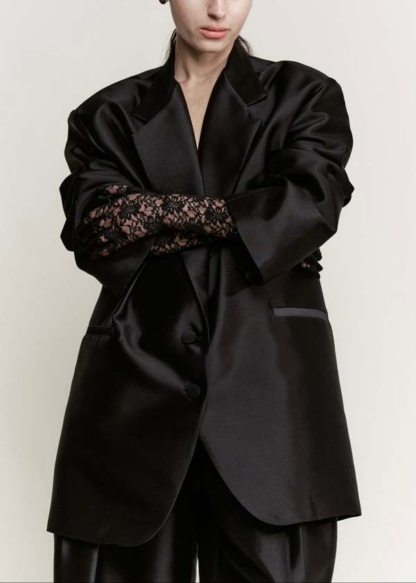 Modern Weaving Elongated Oversize Blazer