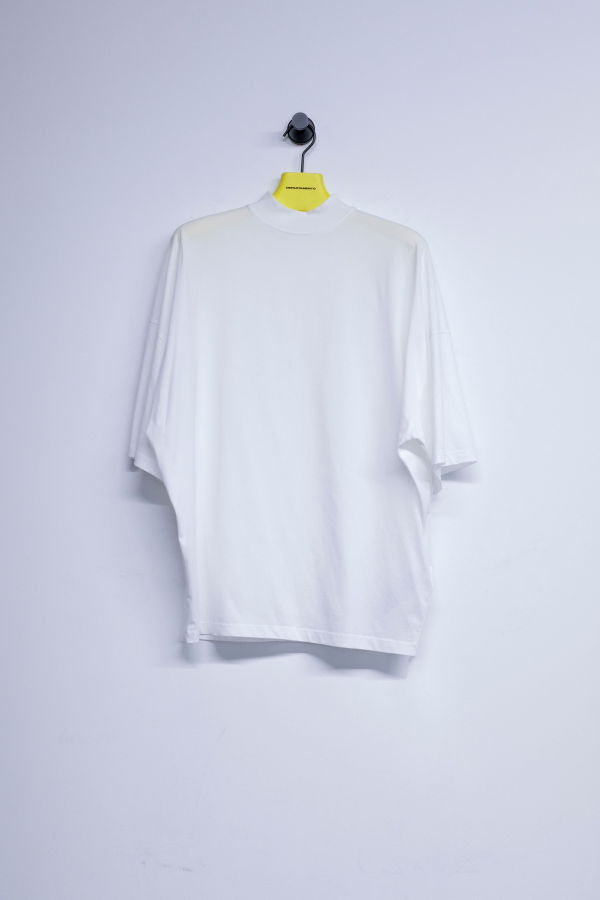 Jil Sander White Cotton Mock-Neck T-Shirt