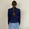 Ralph Lauren Vintage Cropped Pinstripe Wool Blazer - Thumbnail 3