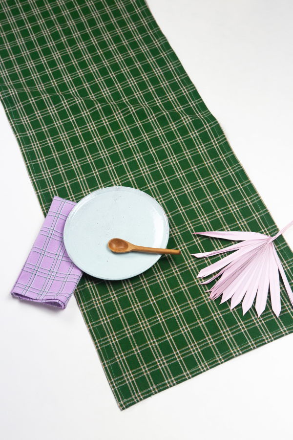Archive New York Chiapas Table Runner - Forest Green Plaid