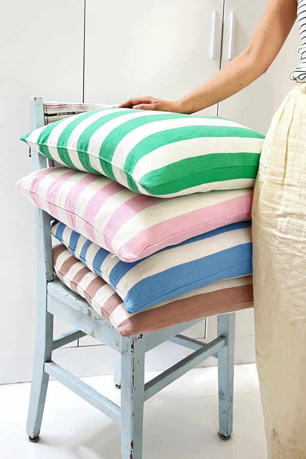 Archive New York Santiago Cabana Stripe Pillow - Light Pink