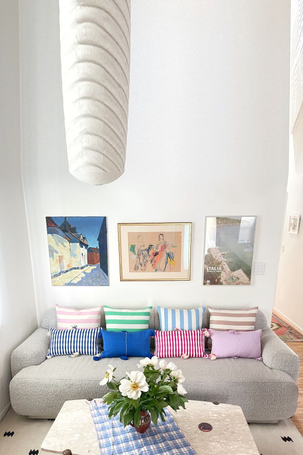 Archive New York Santiago Cabana Stripe Pillow - Light Pink