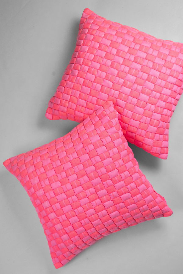 Archive New York Suzani Quilted Pillow - Neon Pink and Pink