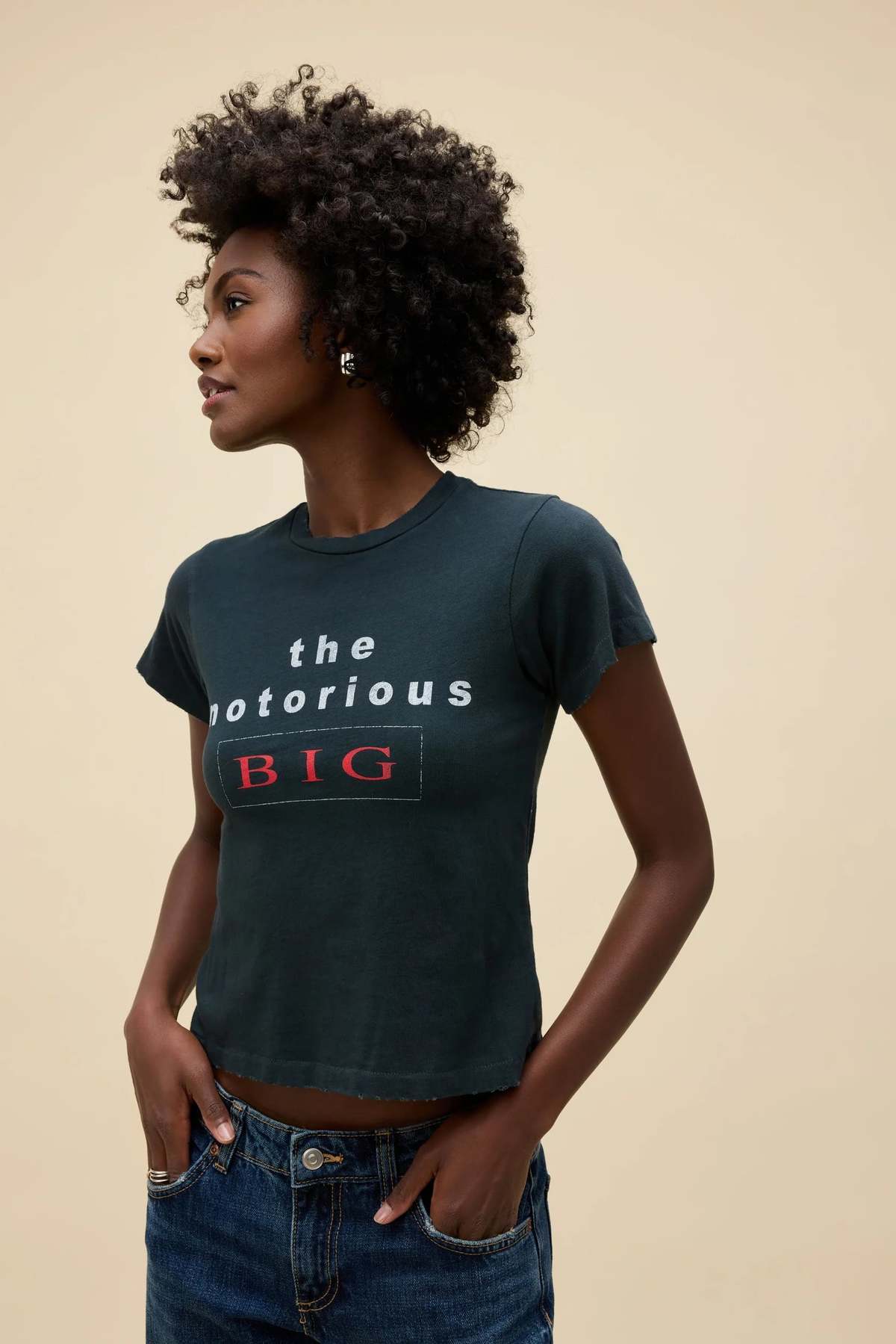 Daydreamer Notorious BIG The Notorious Stacked Vintage Tee - Vintage Black - Image 2 of 5