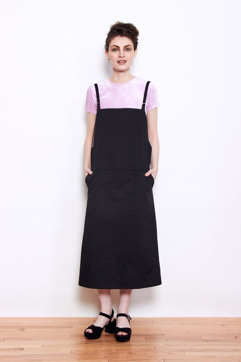 Baserange Canvas Overall Dress - Black | Garmentory