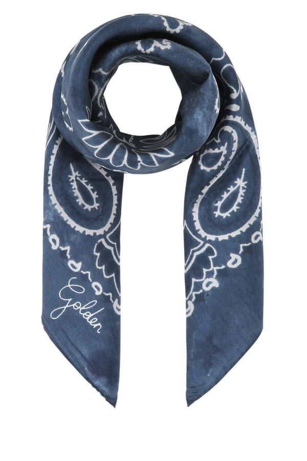 Golden Goose Printed Silk Foulard - Blue