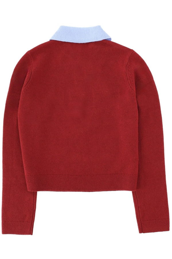 Self-Portrait Top Polo Top - Bordeaux