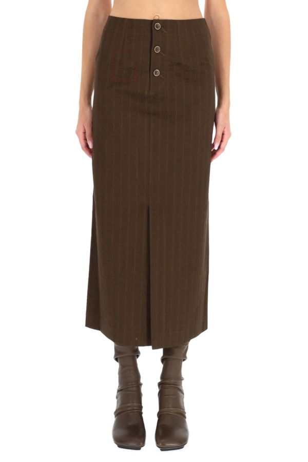 Uma Wang Midi gad Skirt - Brown
