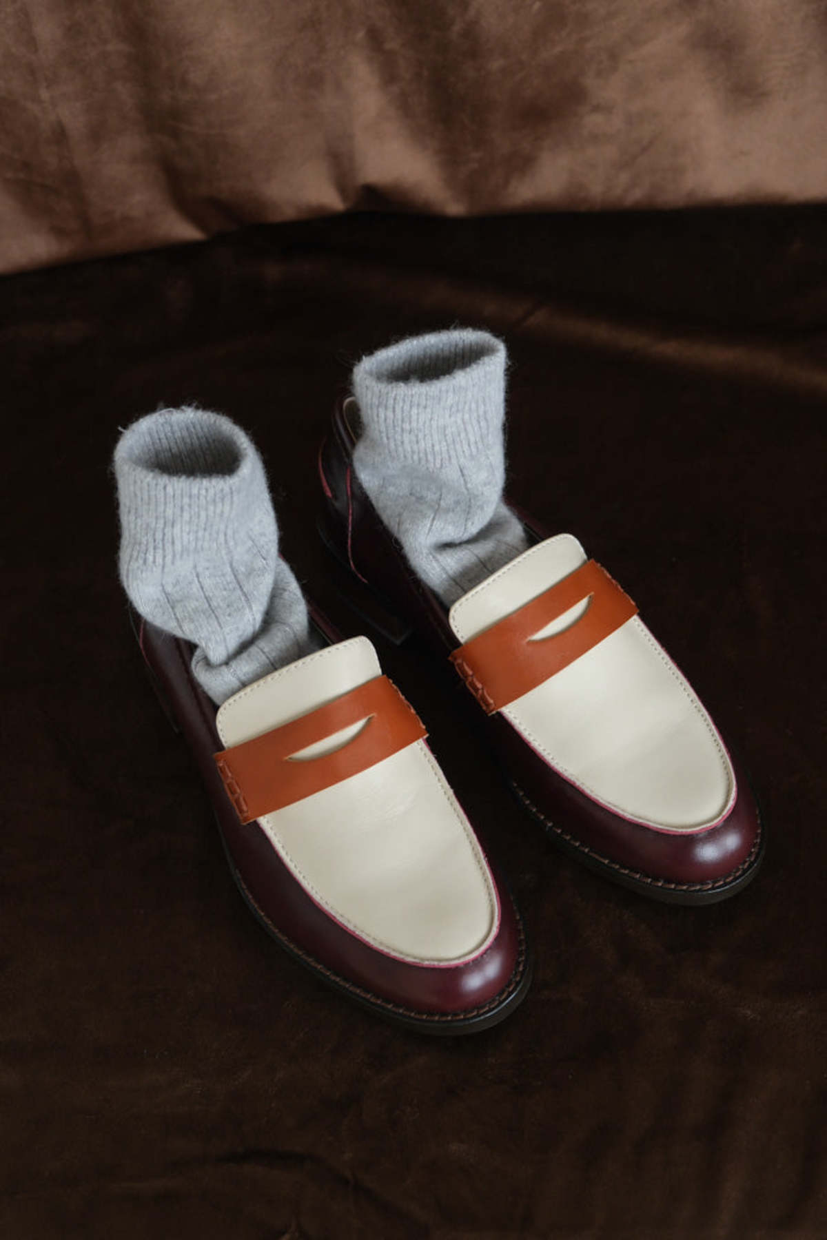 "INTENTIONALLY __________." Next Door Penny Loafer - Merlot Tri Tone - Image 4 of 10