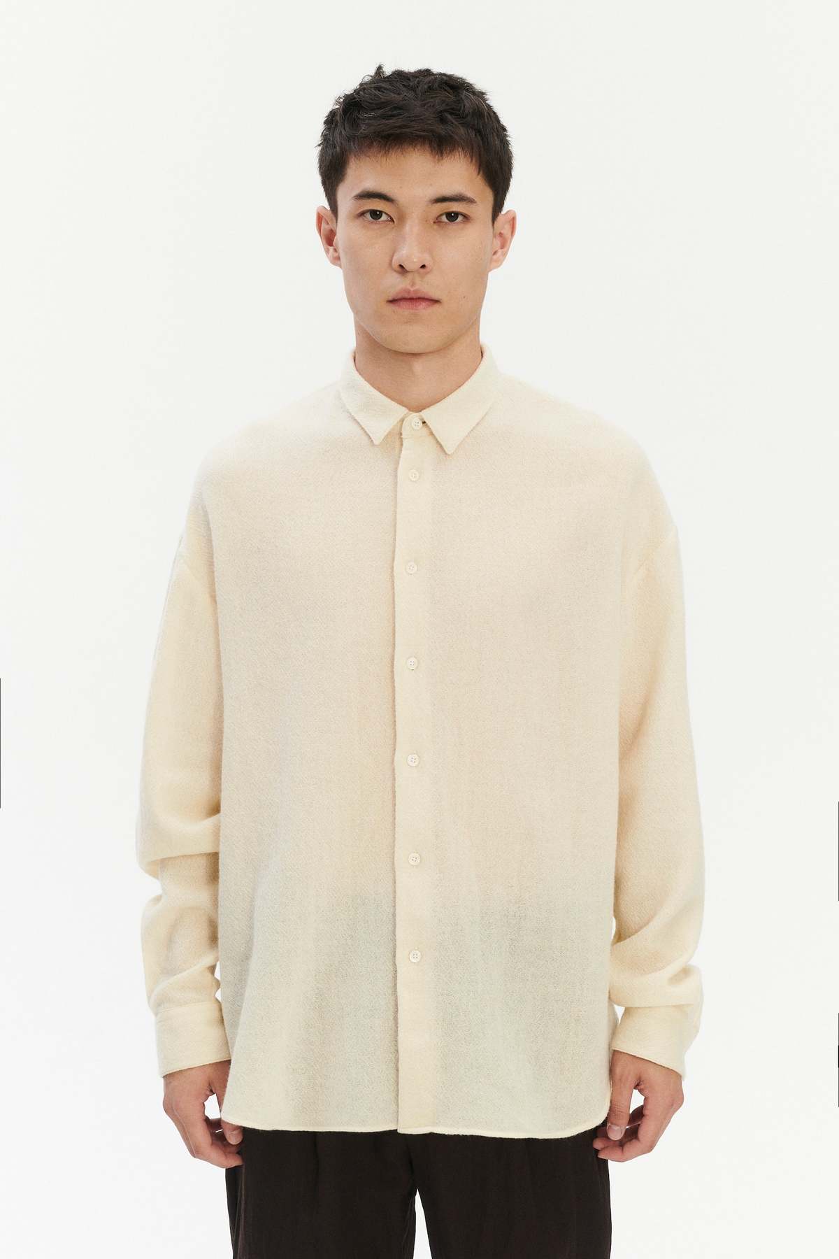 Delikatessen Oversized Shirt in Japanese Light Combed Wool - Image 3 of 8