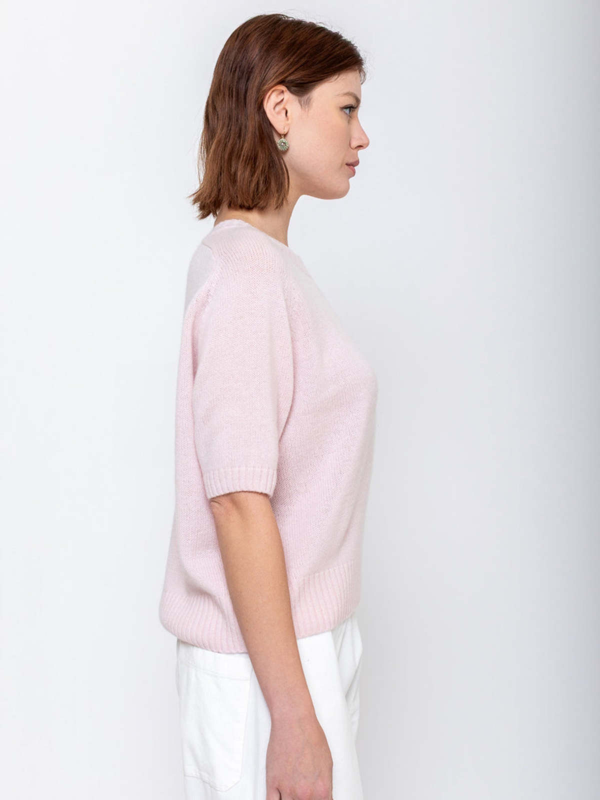 Allude Short Sleeve Cashmere Sweater - Image 5 of 6
