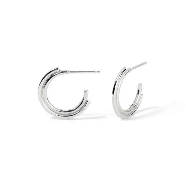 Casey Perez Small Arc Hoops Earrings - Silver Casey Perez Small Arc Hoops Earrings - Silver