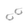 Casey Perez Small Arc Hoops Earrings - Silver - Thumbnail 2