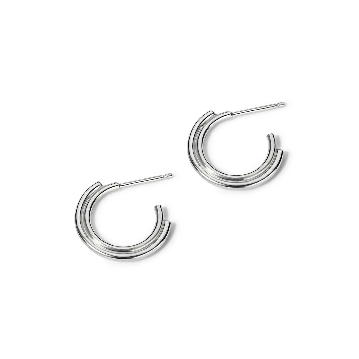 Casey Perez Small Arc Hoops Earrings - Silver - Image 2 of 4