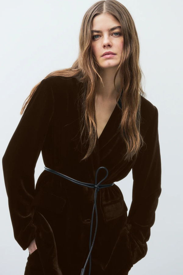 Closed Lola Velvet Blazer - Marsh Green