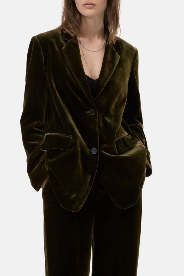 Closed Lola Velvet Blazer - Marsh Green