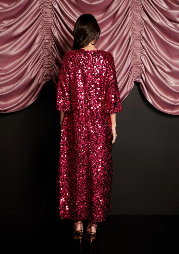 Sister Jane Empire Sequin Midi Dress - Fuchsia Pink