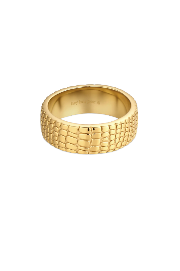 Hey Harper Crocodile Print Band Ring
