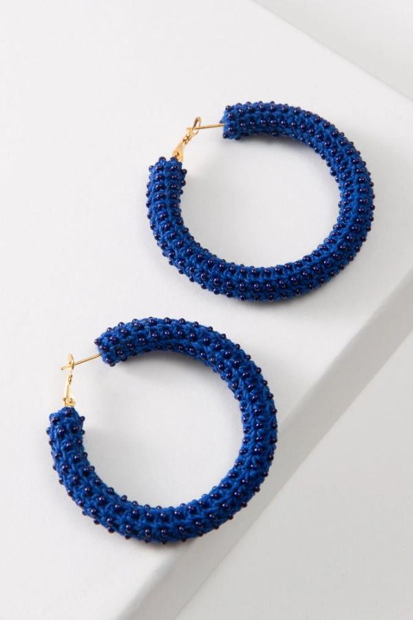 Noonday Collection Azul Crochet Hoops Earrings