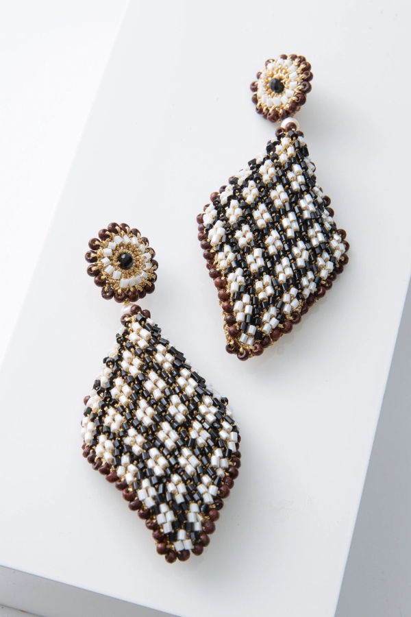 Noonday Collection Beaded Gingham Earrings