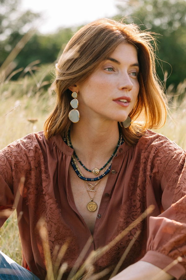 Noonday Collection Casted Snail Agate Necklace