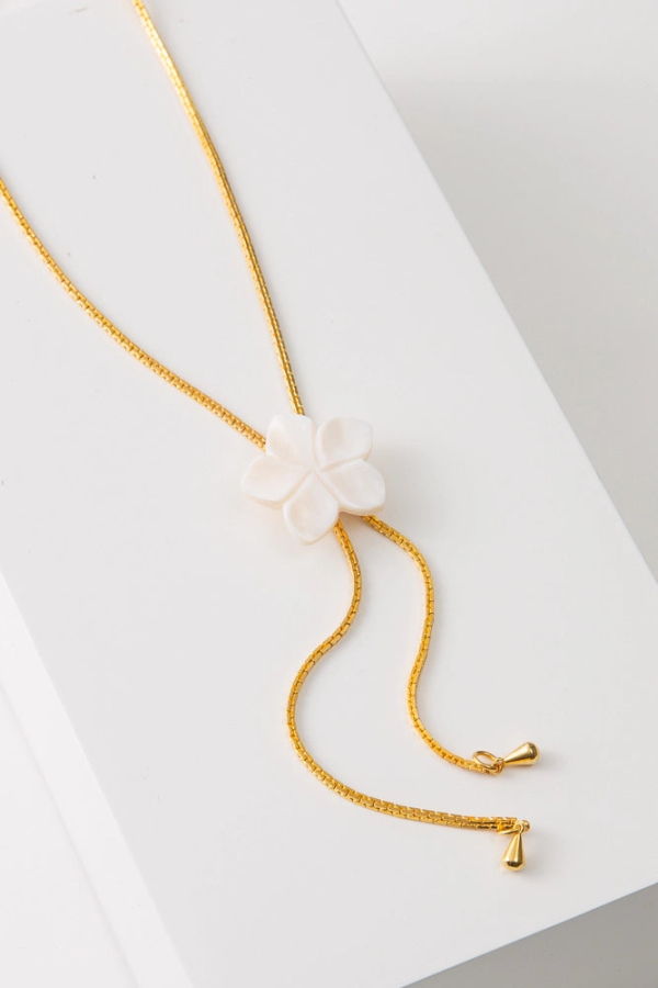 Noonday Collection Plumeria Lariat Necklace