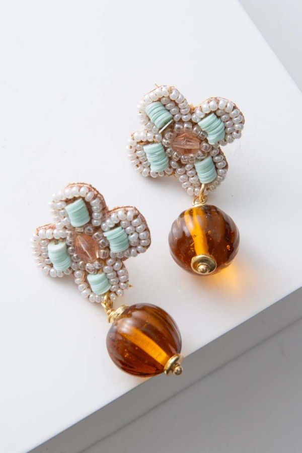 Noonday Collection Vintage Drop Earrings - Amber