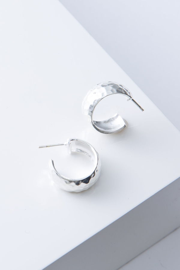Noonday Collection Wide Hammered Hoops Earrings